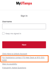 MyUTampa Login