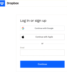 dropbox login